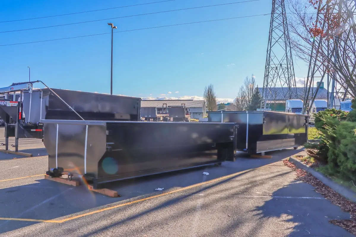 Roll-off dumpster ready for waste disposal at job site for Construction Dumpster Rental in Mahomet